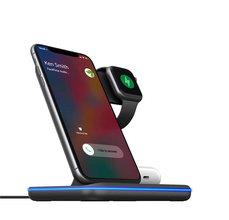 
2020 hot sale 12v 15w wireless charger 3 in 1 for iphone wireless charger 
