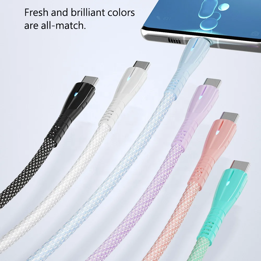 Заводская горячая Распродажа 3A Micro USB C кабель нейлоновый плетеный для быстрой зарядки Тип зарядный шнур сотового