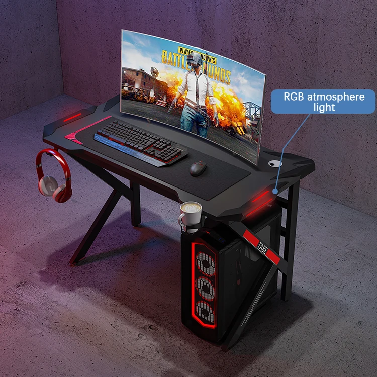 Лидер продаж деревянный игровой стол в форме K для кафе с гарнитурой и подстаканником геймеров