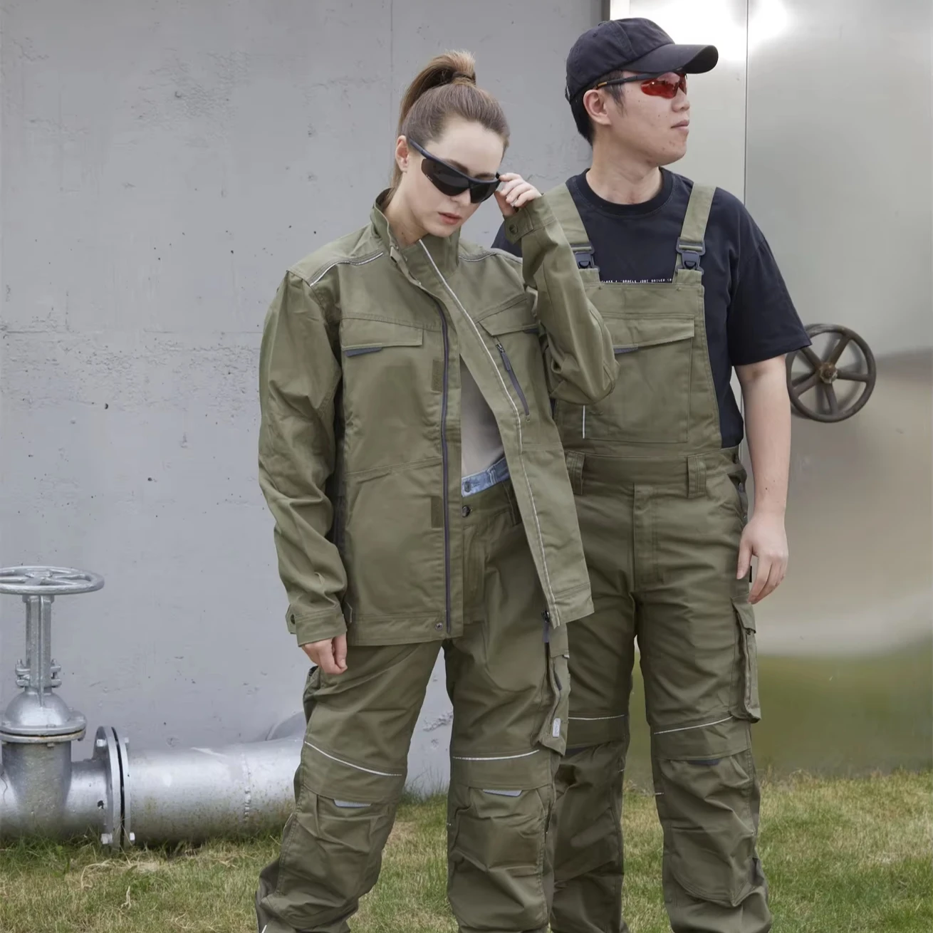 Комбинезон Брюки Военный Зеленый для рабочих в строительстве