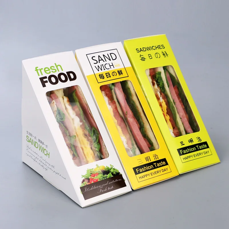 Cheap Triangle Sandwich Cake Box For Food Store Supermarket Bakery Packaging