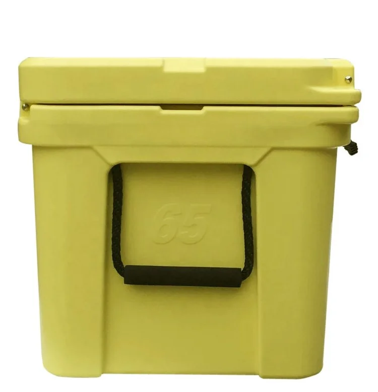 OEM Roto molded Custom color rotomolded ice cooler 65 liter plastic ice box coolers