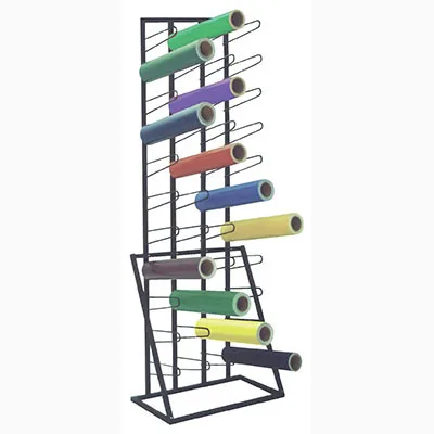 44 Vinyl Rolling Industrial Metal Display Stands with U shape Wire Arm