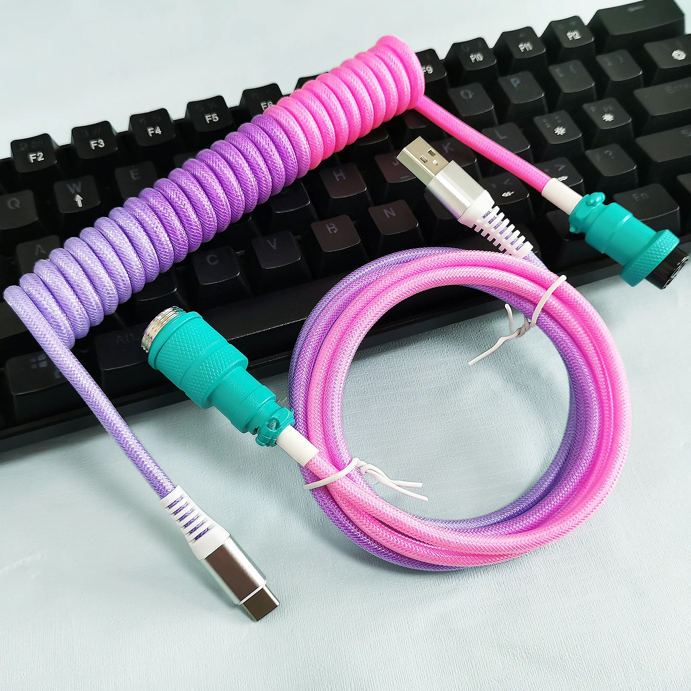 5A fast charging data transfer spiral coiled mechanical keyboard cable, curled computer keyboard kable