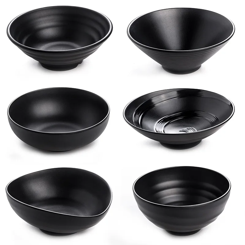 black big noodle restaurant melamine ramen bowl with custom logo