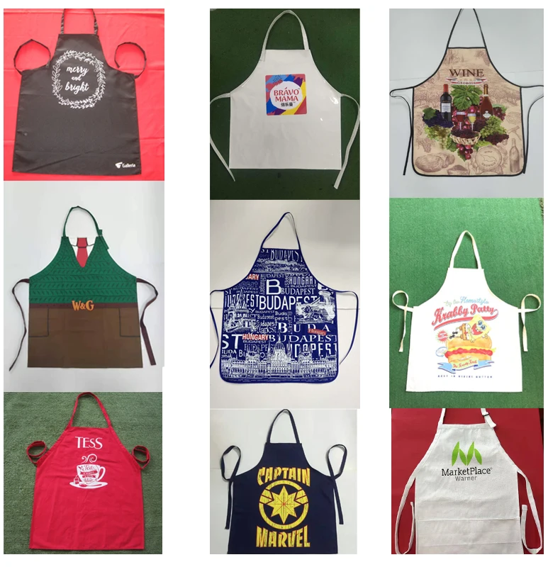 100% cotton red black kitchen apron custom fashionable cotton apron adults back chef cotton aprons for men women