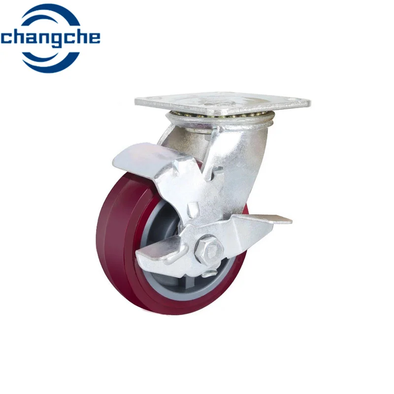 5 Inch Industrial Caster Flat Bottom Swivel Caster (Pp) Silent Universal Caster