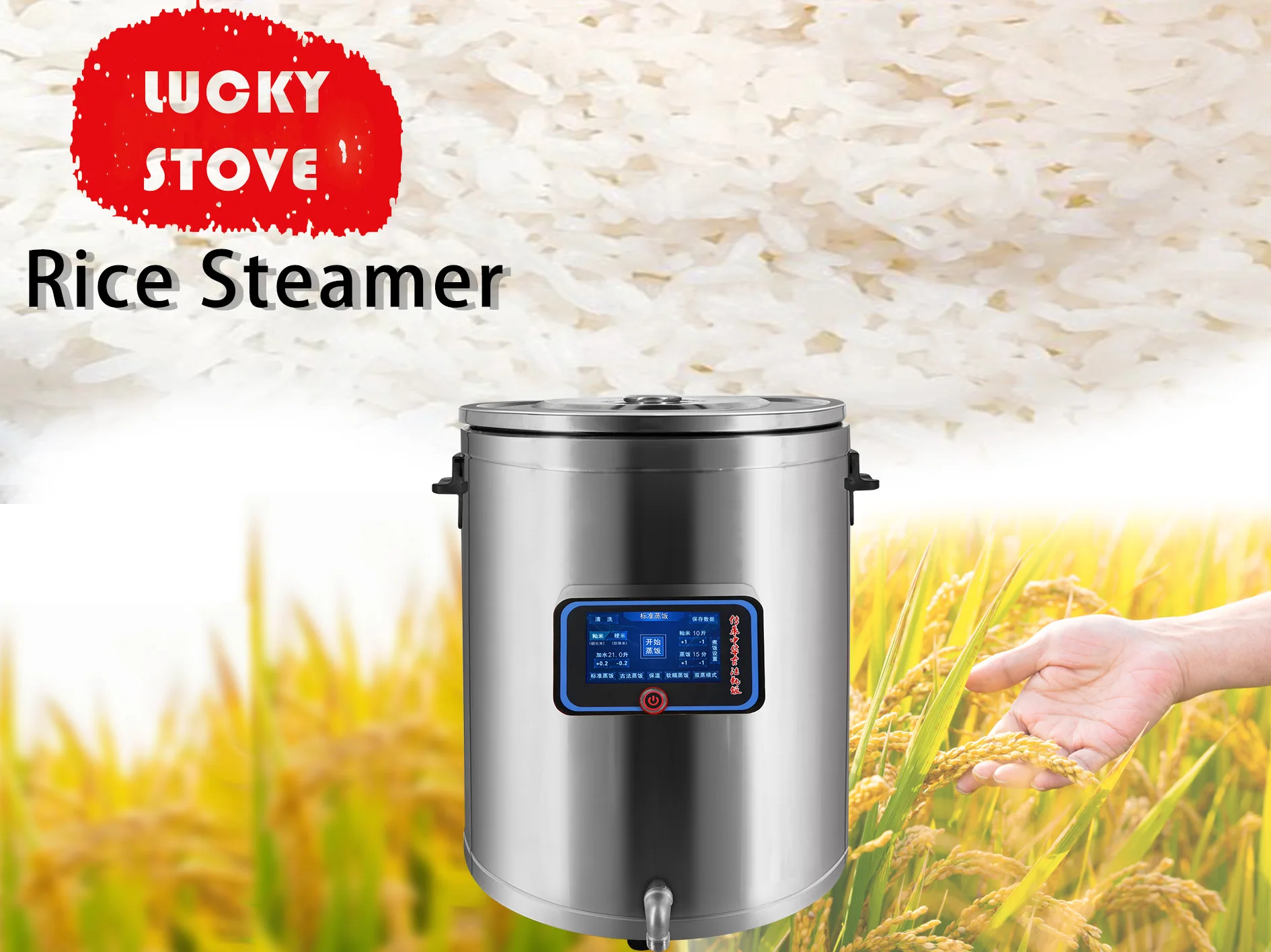 Factory Direct High Quality Stainless Steel Rice Steamer Commercial Restaurant Kitchen Fridge Equipment 220V 3.5KW