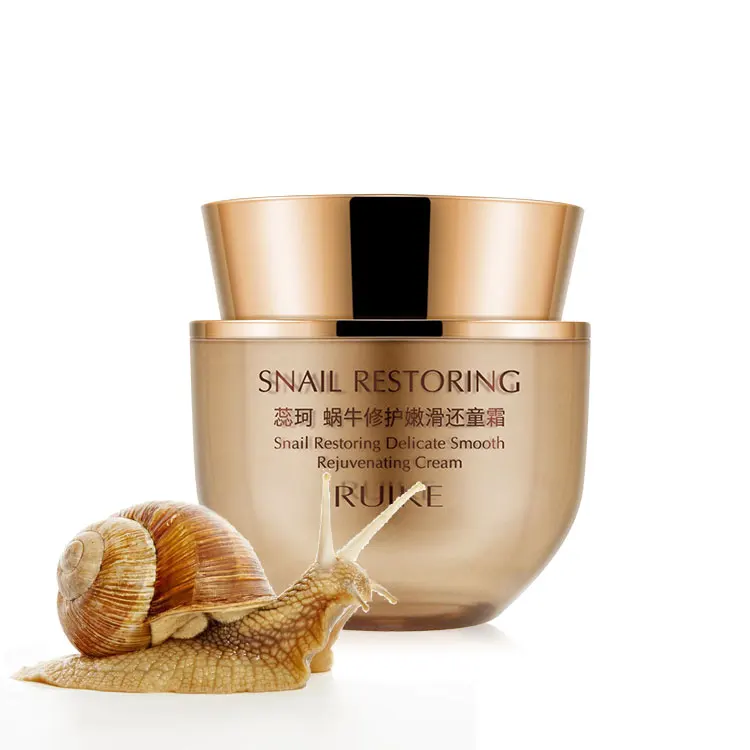 Private label silk brightening nourishing snail repair cream skin smooth anti-wrinkle collagen face cream