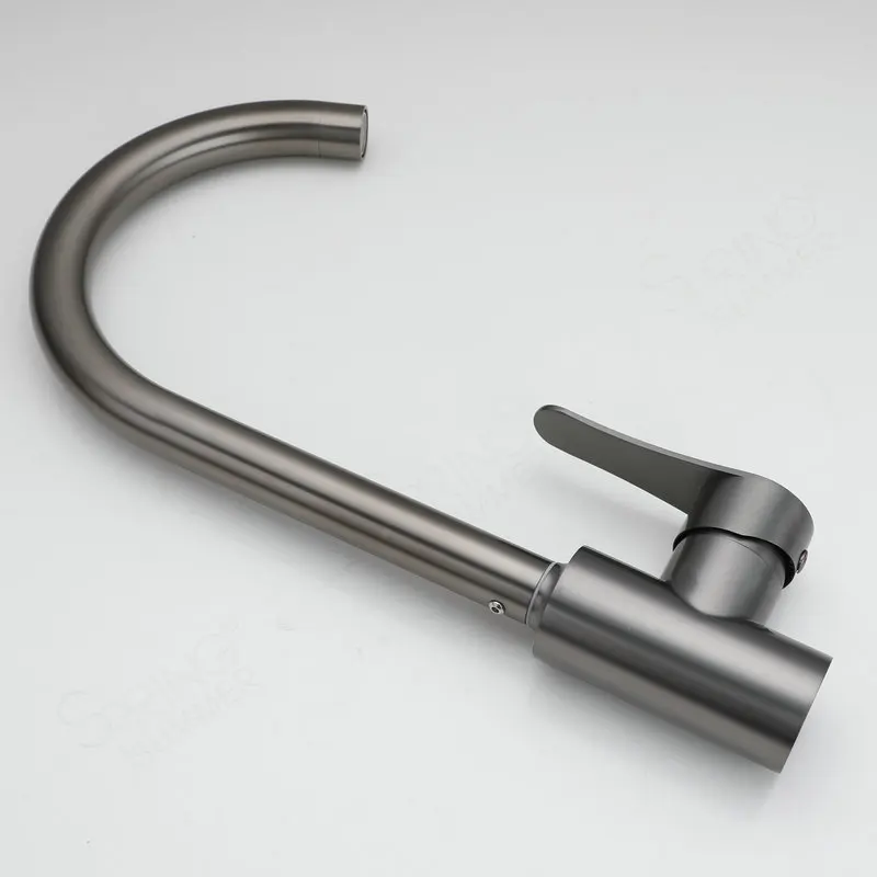 SPRING SUMMER Modern Grey Stainless Steel Kitchen Sink Faucets  Nickel 360 Kitchen Mixer Sink Tap 01