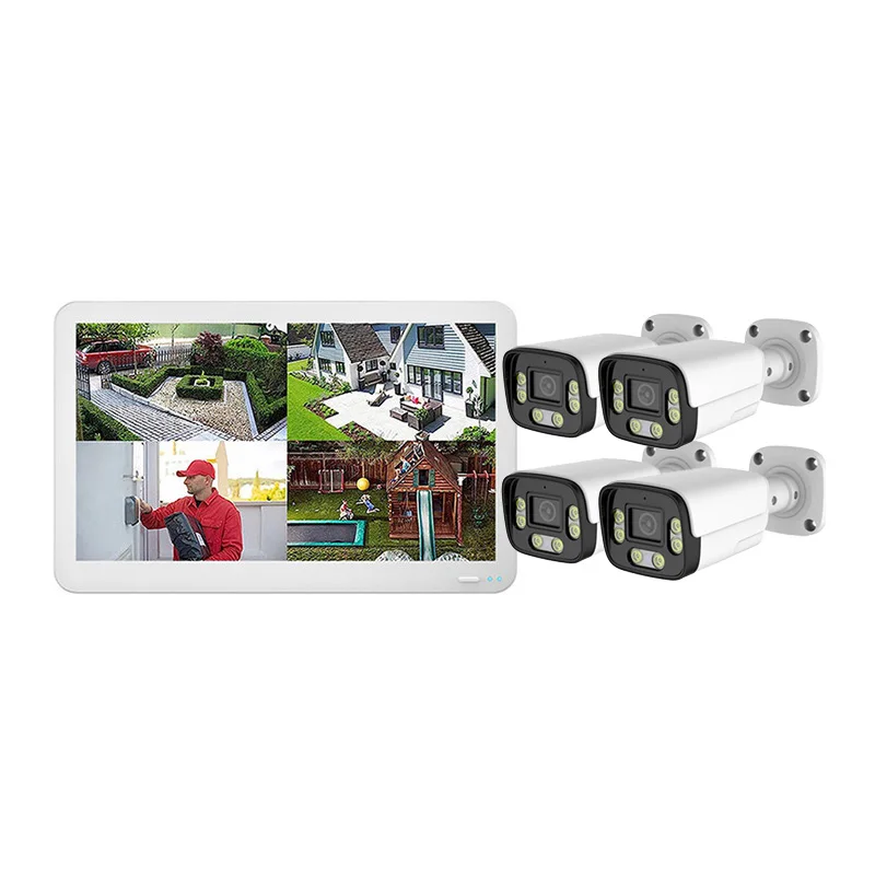 Saikiot XMeye CCTV 4MP 5MP 8MP 4K POE NVR 4 8 Channel KIT POE NVR with Monitor Screen CCTV Surveillance Security POE NVR Kit