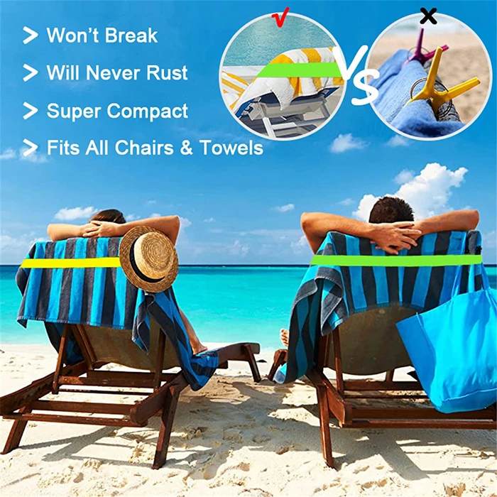 yellow red green red black adjustable towel bands beach chair towel holder for beach chairs cruise