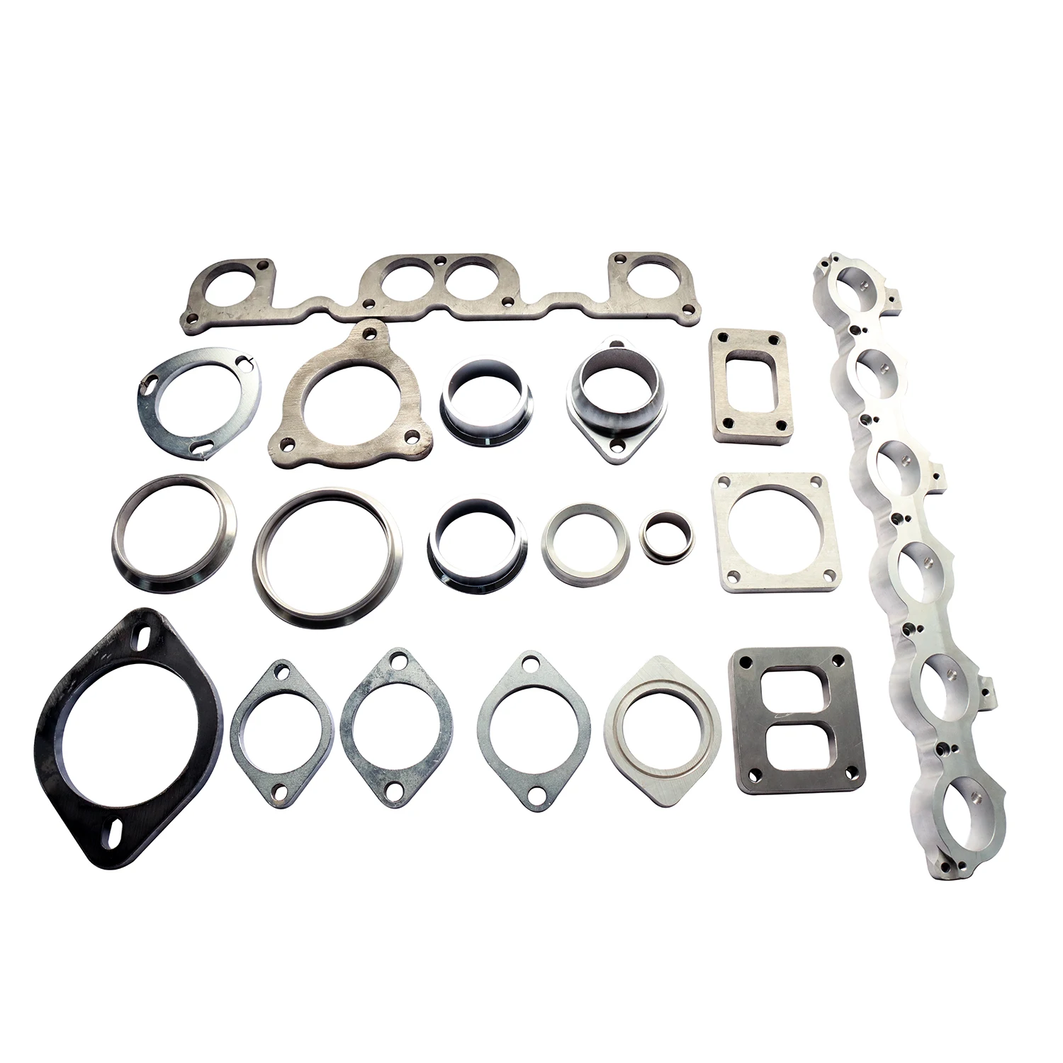 Universal T3 T4 4 Bolt manifold exhaust pipe and flanges, cnc milling