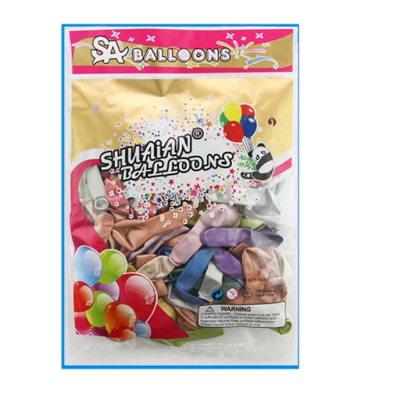 Year Party Chrome Metallic Balloons Environmental Protection Latex Degradable Balloon New Assorted Color 12 Inch 