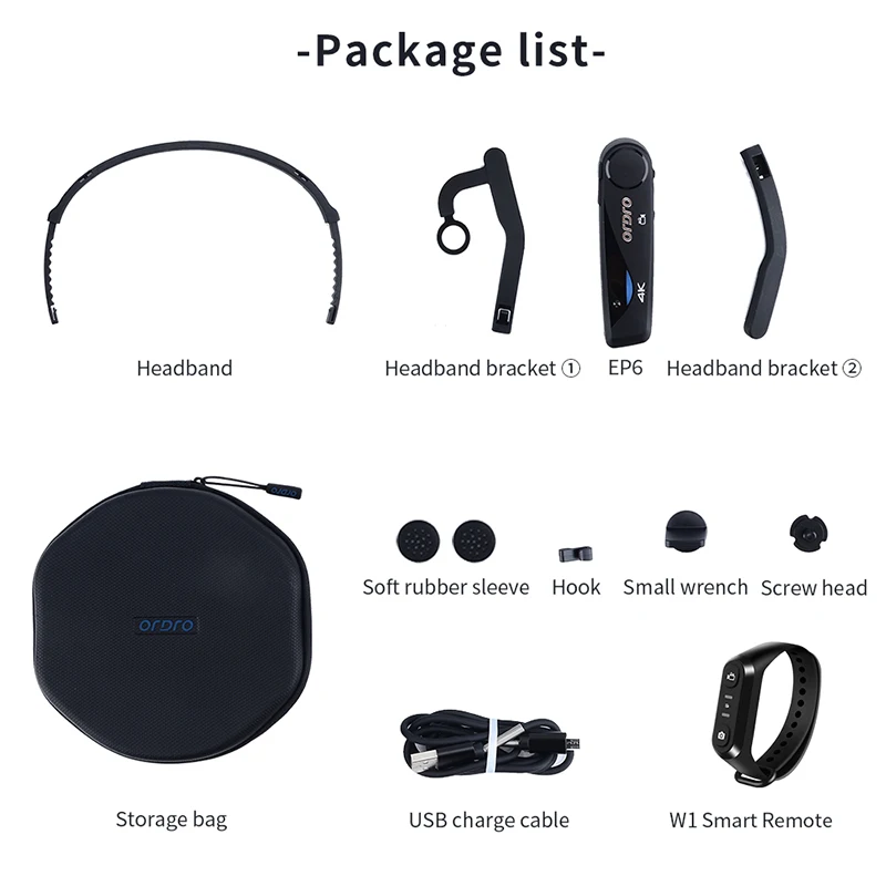 
ORDRO EP6 POV Professional Mini Camcorders Vlog Digital Wireless 4K UHD Video Camera 