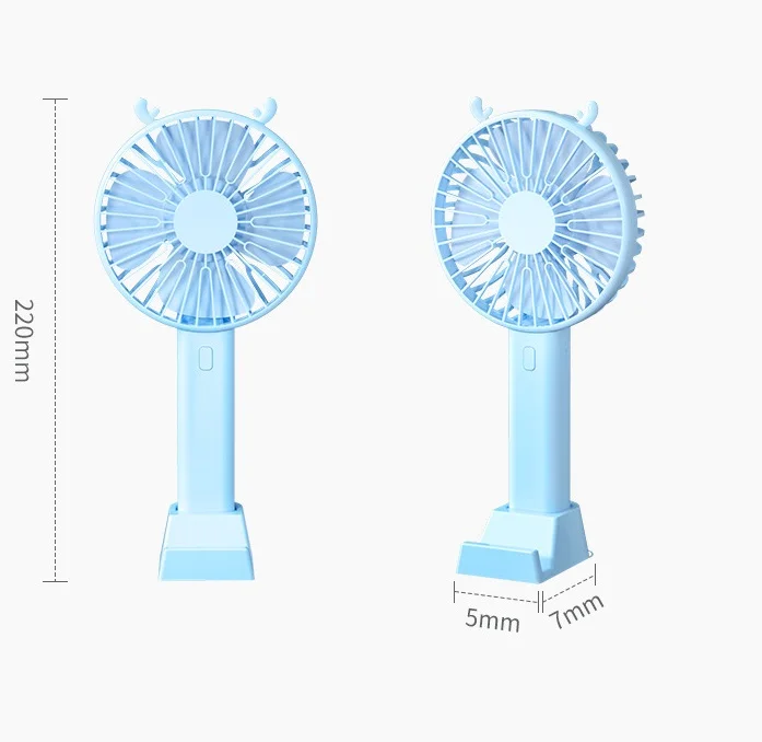 Desktop quiet fans with cute animal cat foot shape base phone holder promotional mini fan hand held fan