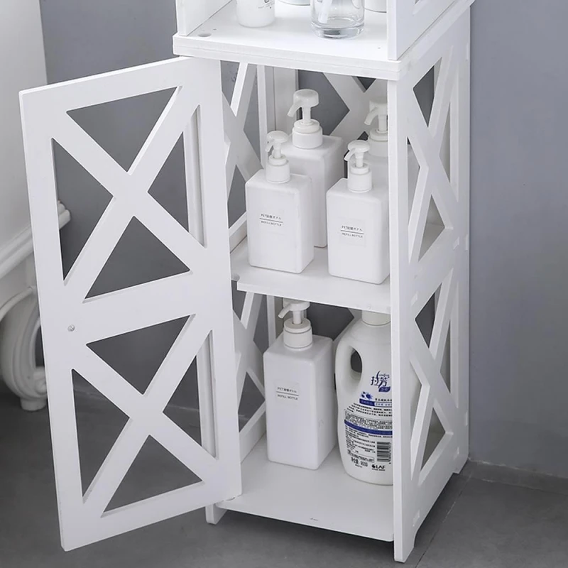 2021 curved design furniture bathroom cabinet wood shelf and rack