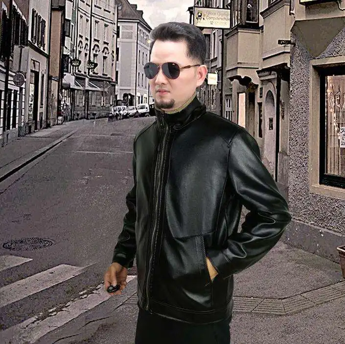 New leather middle-aged and elderly winter plus velvet thick fur integrated warm coat manufacturers wholesale