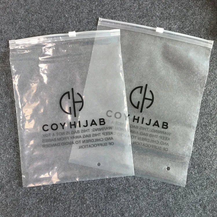 Custom Size Frosted Biodegradable Plastic Packaging Zipper Bags T Shirt Swimwear Zip Lock Printed Logo Bags