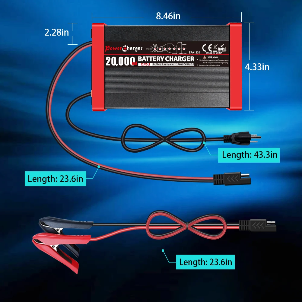 12 Volt 20 Amp 100ah Car Battery Charger Float Charger