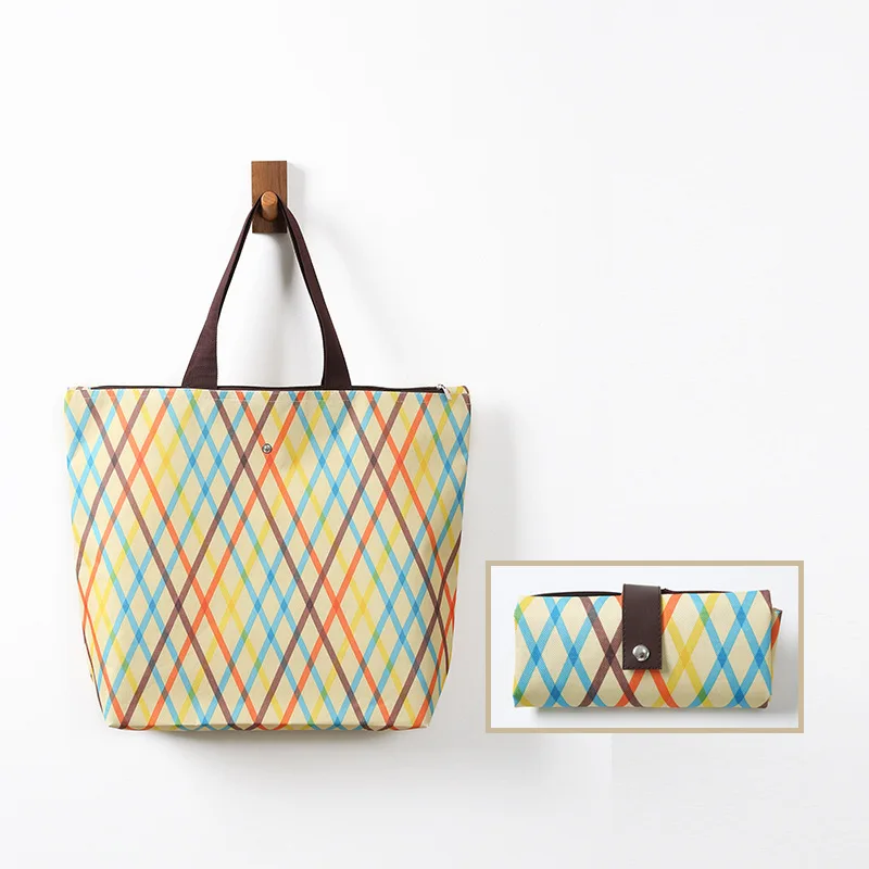 New Style That Folds Into a Fruit Orange Pouch Folding Oxford Fabric Polyester Reusable Shopping Bag