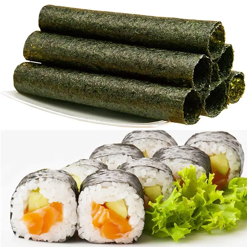 High Quality Sushi Nori Seaweed Roasted Seaweed Nori Dried Yaki Nori 100Sheets per Bag