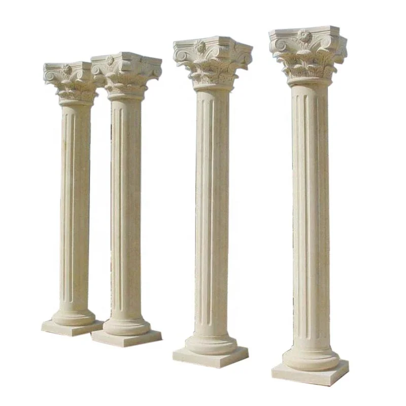 Egyptian cream marble stone decoration roman pillar for sale