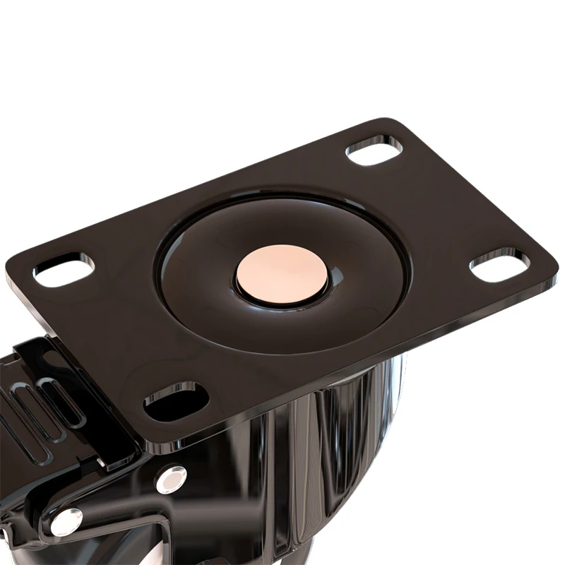 1.5/2/2.5/3inch Silent Mute black pu swivel 40 mm small castor wheels for furniture with Brake