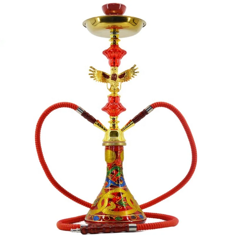 Hot-selling Arabian Hookah Shisha Set Cigarette Holder Double Tube Glass Tobacco Pipe