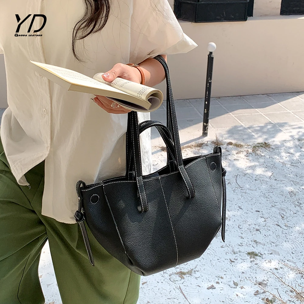 2024 new wholesale soft pu leather shoulder bag fashion trend handbag Large capacity premium tote bag for women