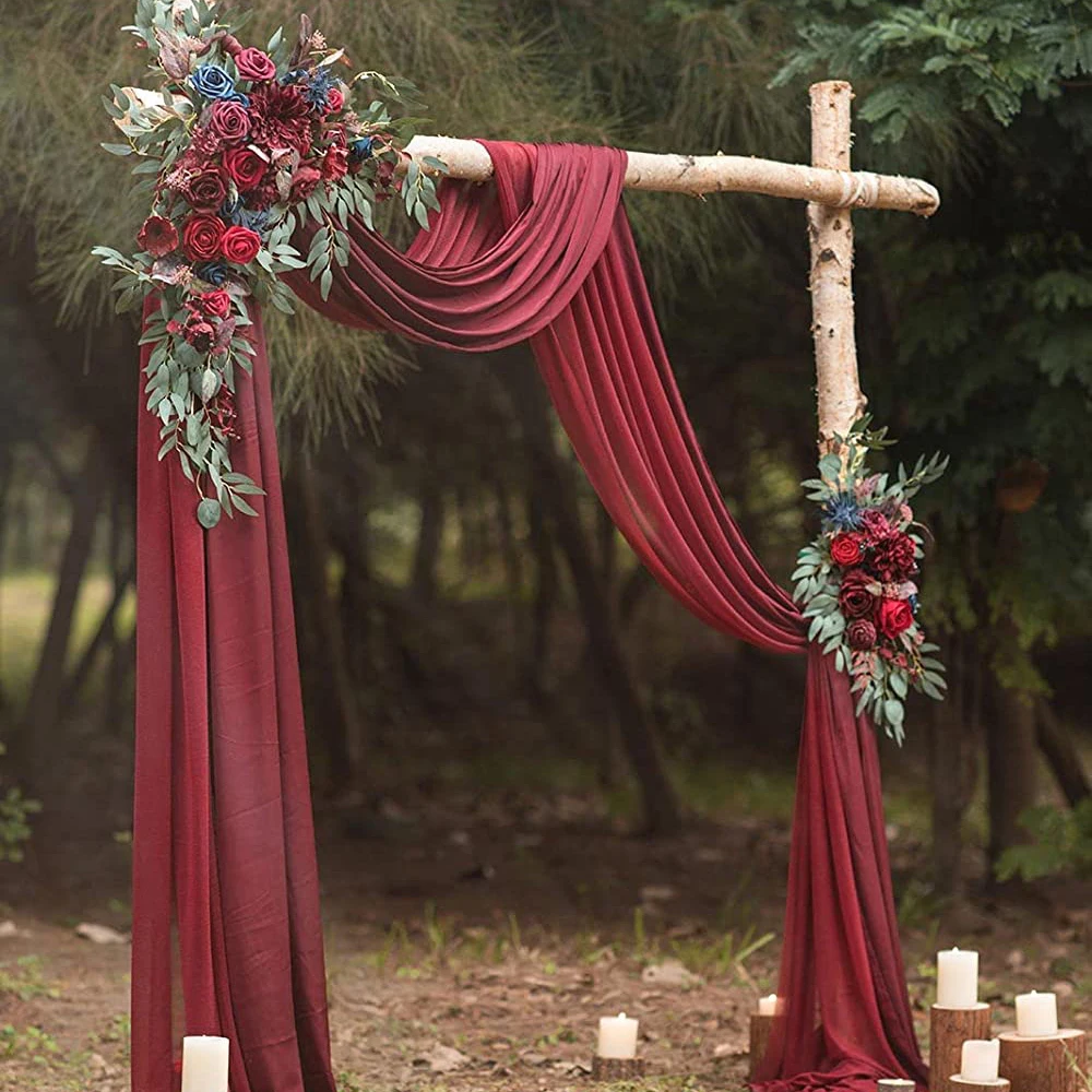 2 шт., бордовые цветочные композиции