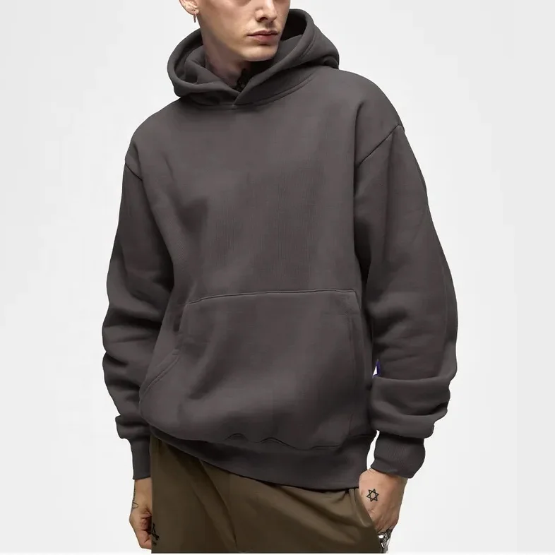 Custom Logo Design Black Men Plain 400 Gsm Heavy Cotton Thick Heavyweight Hoodie Blank High Quality Hoodies