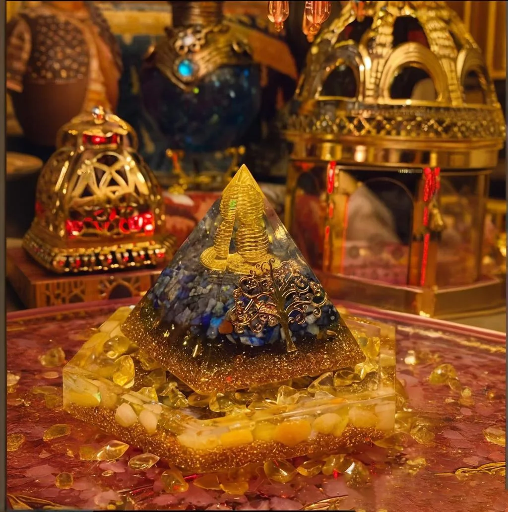 Wholesale Resin Pyramid Crystal Orgonite Pyramid handmade amethyst energy Resin Crafts Spirit Healing for Home