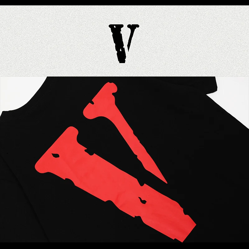 
V LONE Shirts Street Fashion Brand With Big V Printing Hip-hop Short-Sleeved T-shirt Juice Wrld T Shirts 