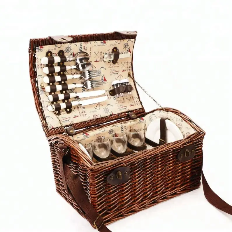 600D Factory Made Picnic Basket with Lid and Handles