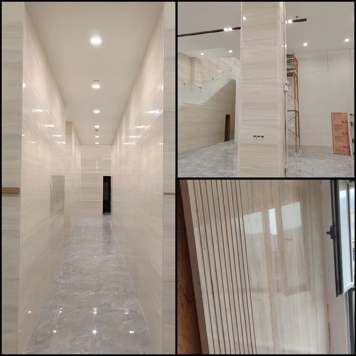 Gingko Grain Beige Marble Slab For Bathroom Livingroom Floor Tiles Veneer Kitchen Countertop Stair Exterior Wall Panel Veneer