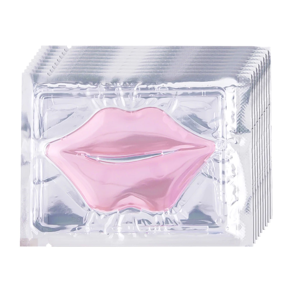 Лидер продаж, Собственная торговая марка, оптовая продажа, индивидуальная увлажняющая гидрогелевая маска для губ с органическим коллагеном, золотая, розовая, белая, кристальная маска для губ