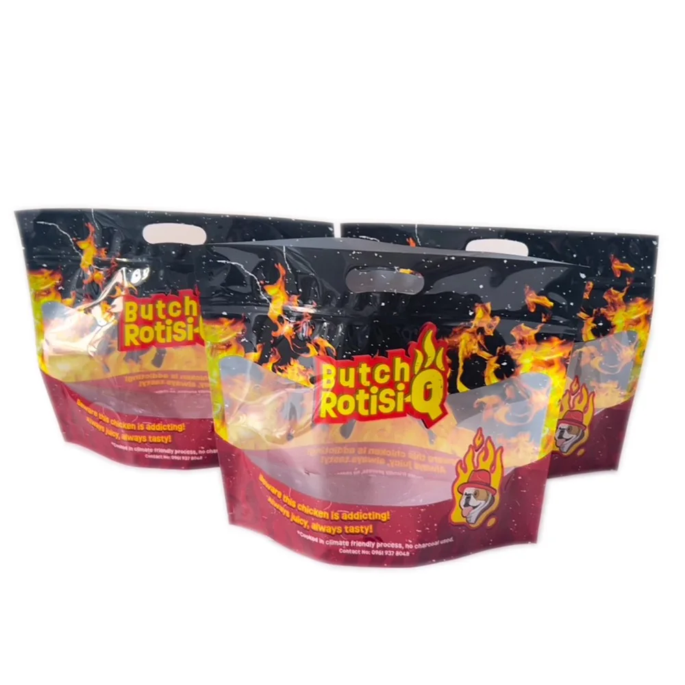 Whole Frozen PE Chicken Packaging Stand Up Ziplock Pouch For Hot Chicken Packaging Bag