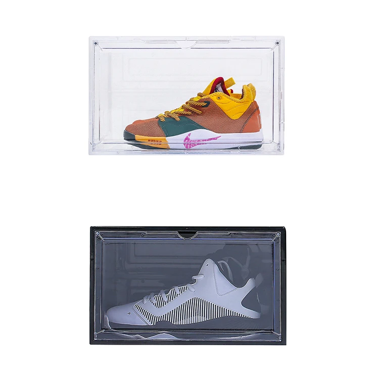 
Factory Sneakers Acrylic transparent Storage Box stackable plasticAJ basketball shoes collection with magnetic door 