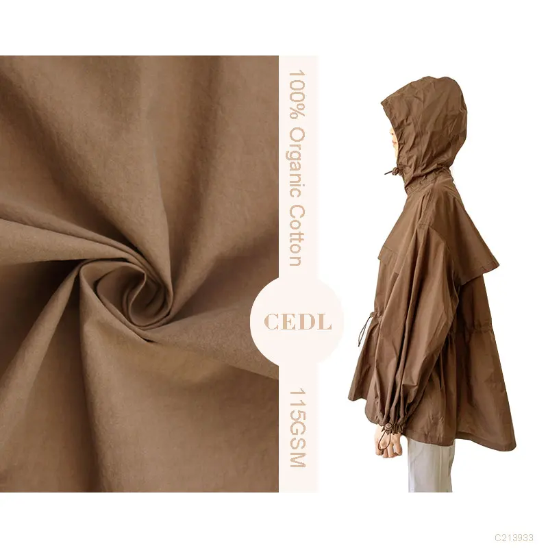 Manufacturer Wholesale Cotton Garment Coat Fabric 100% Organic Cotton Fabric Solid Organic Cotton Fabric For Windcheater Clothes