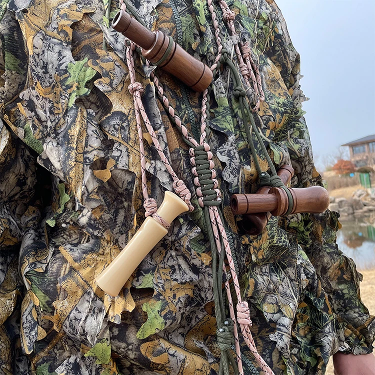 Hitop 12-Rings Goose Gear Braided Hunting Accessories Duck Call Necklace With Adjustable Hand Braider