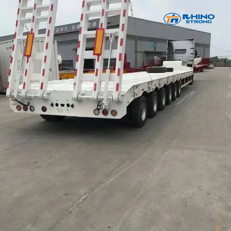 Cheap price new model semi-trailer 3 AXIS Low Bed trailer FOR SALE