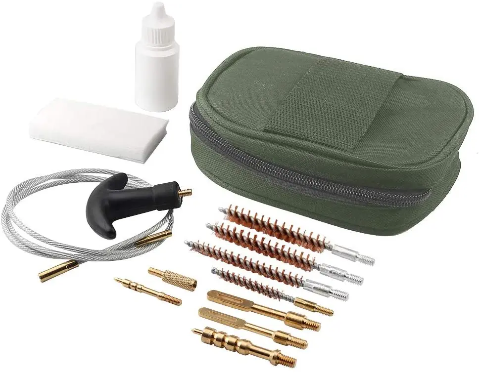 13 piece gun brush set flexible steel cable with copper wire brush quick gun cleaning kit
