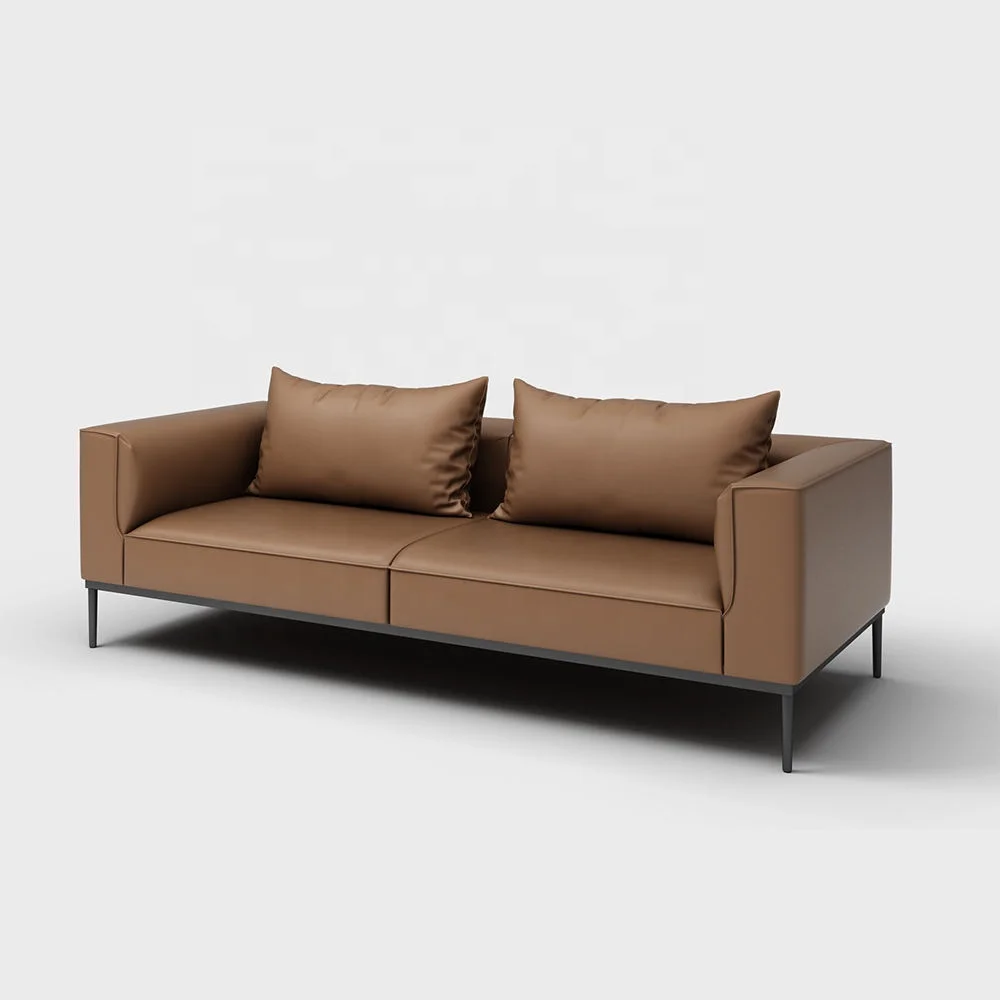 Factory Wholesales Black 1 2 3 Seat  Living Room Modular Leather Sofa Set