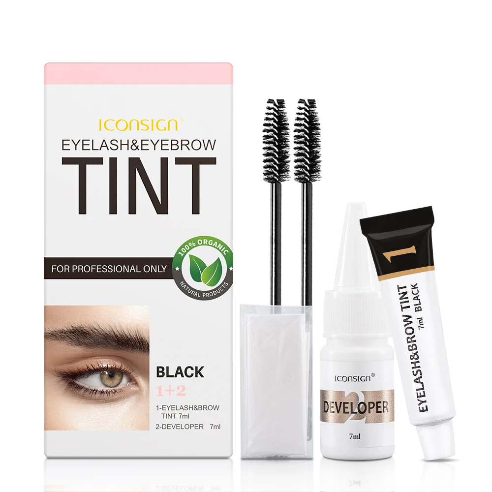 iconsign Professional Tint Dye Cream Eyelash Brow Tint Eye Brow Your Brand Eyebrow Instant Hybrid Eyelash Brows Tinting