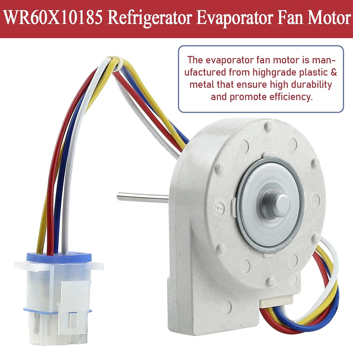 WR60X10185 Refrigerator Evaporator Fan Motor Replacement Compatible with Hot-Point, GE Refrigerator S Series Replace WR23X10353