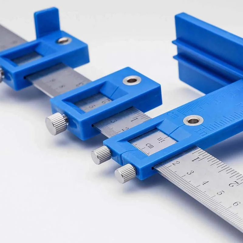 Multifunctional woodworking aids Drill hole for handle punching locator Ruler