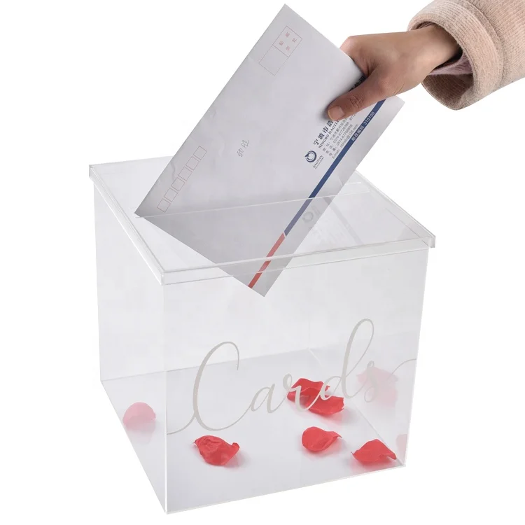 Custom acrylic wedding invitation card box wedding acrylic card box