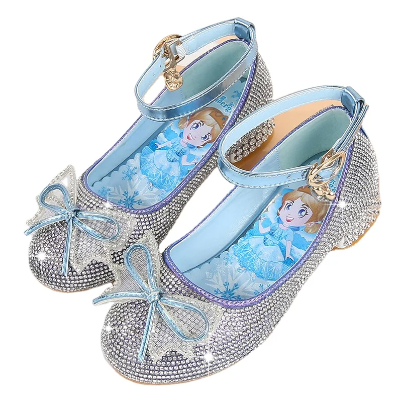 Модные детские сандалии Золушки со стразами для вечеринки выпускного вечера на высоком каблуке красивые сандалии для девочек