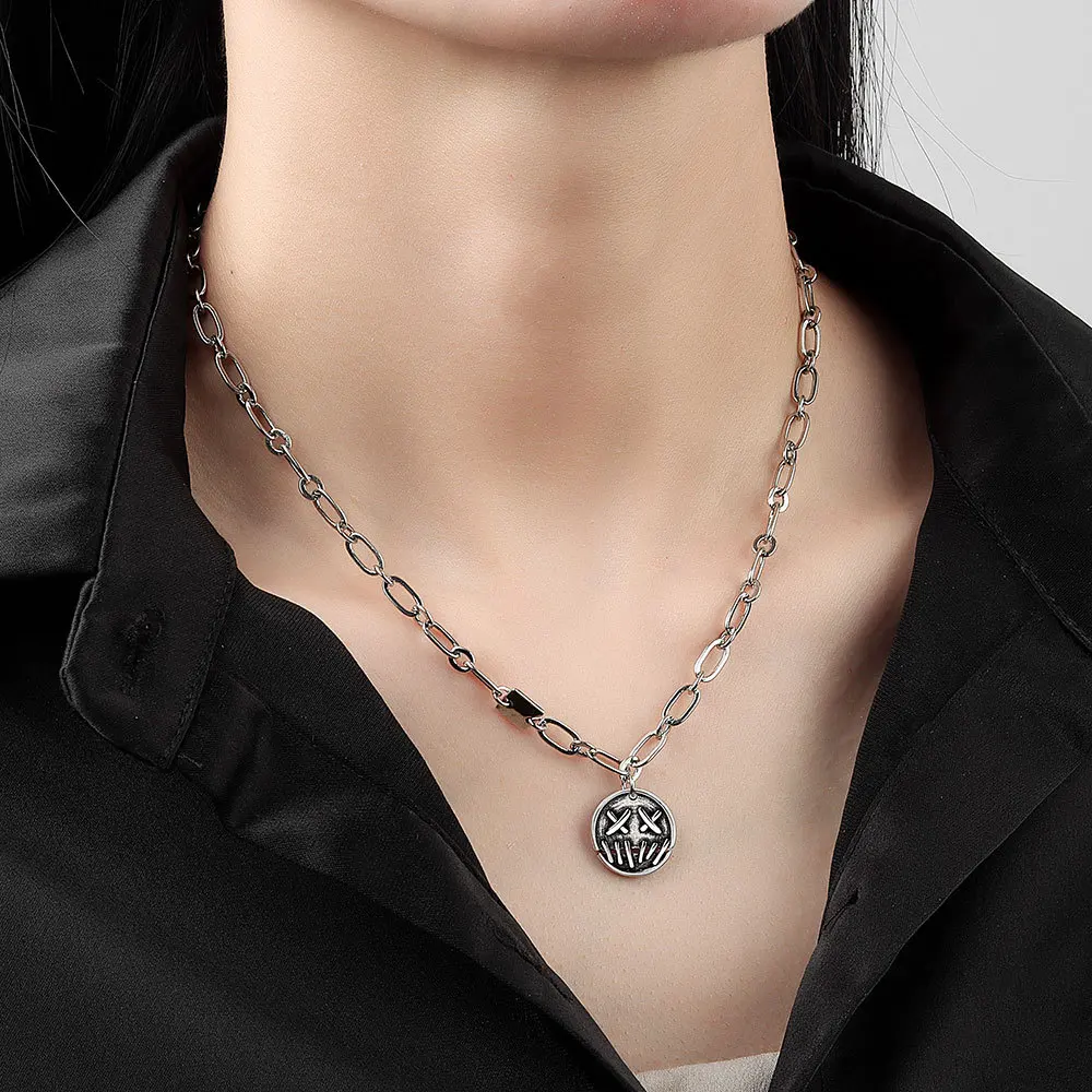 Korean Fashion Emoji necklace Couple Necklace Clavicle Chain For Men Womens Lover Necklace Christmas Party Jewelry